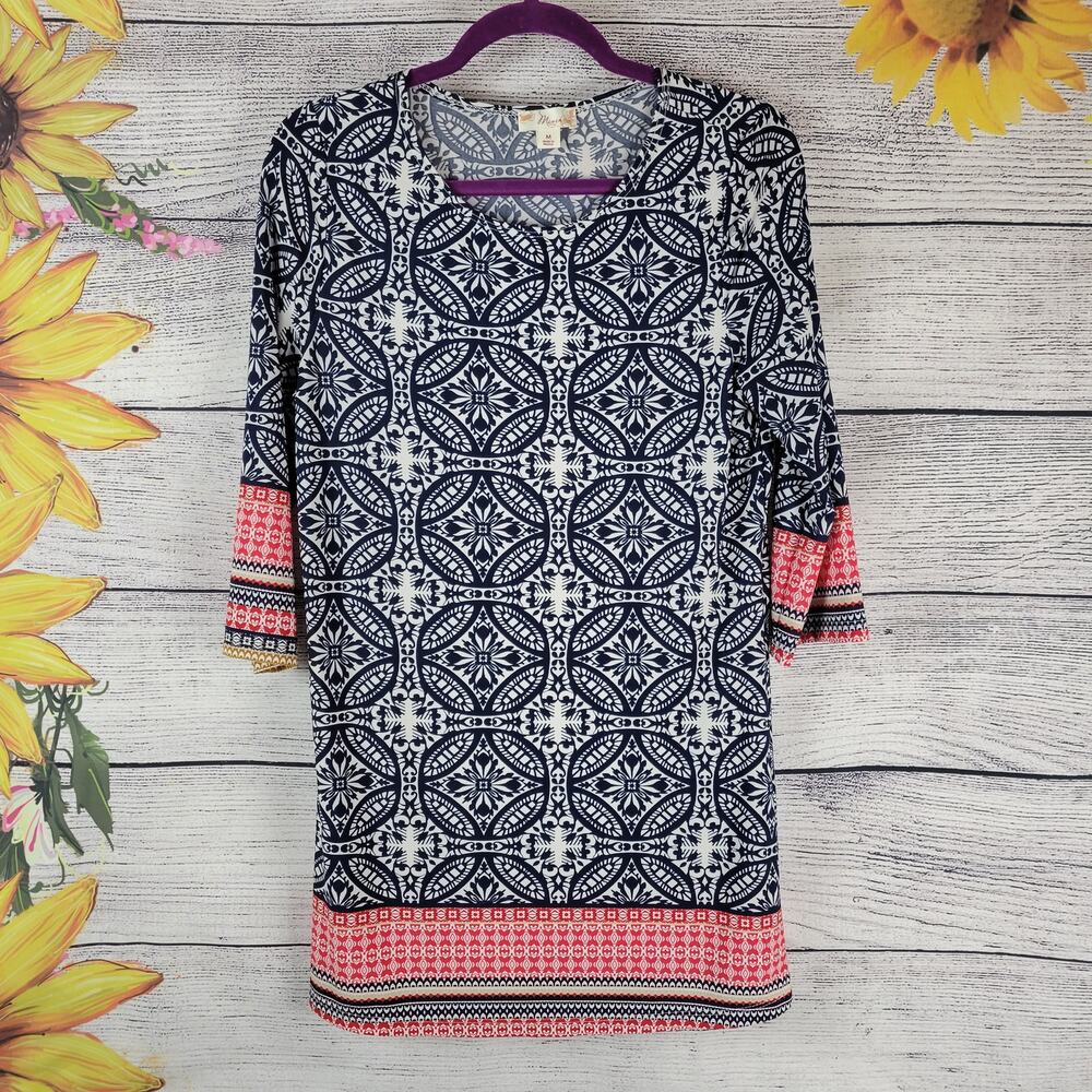 Misia Damask Aztec Design Dress / Tunic Size Medium